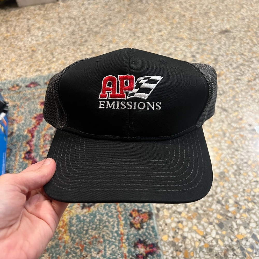AP Emissions Black Trucker Hat
